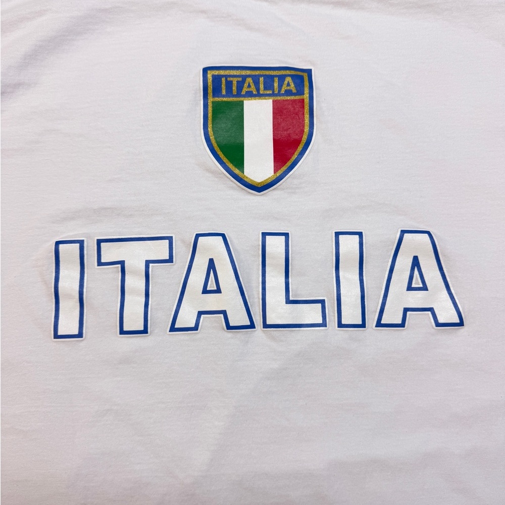 Italia Logo Italy Crest Shield White Men’s XL T-Shirt - Picture 2 of 6